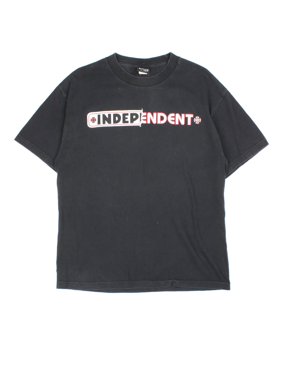 Vintage Independent Truck Company Skateboard T-Shirt in a black colourway with the logo printed on the front and back.