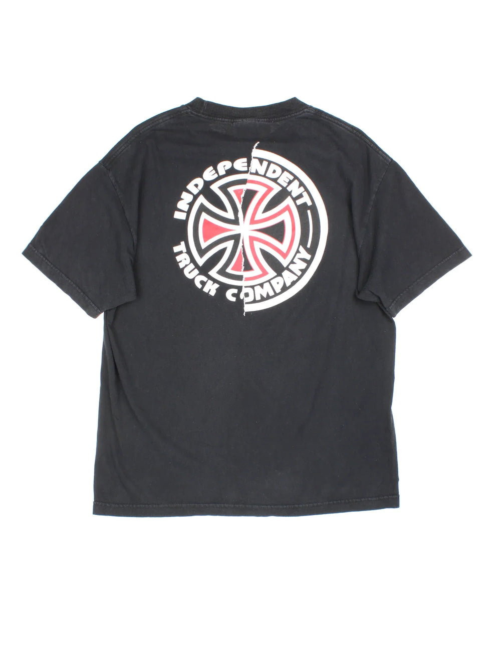 Vintage Independent Truck Company Skateboard T-Shirt in a black colourway with the logo printed on the front and back.