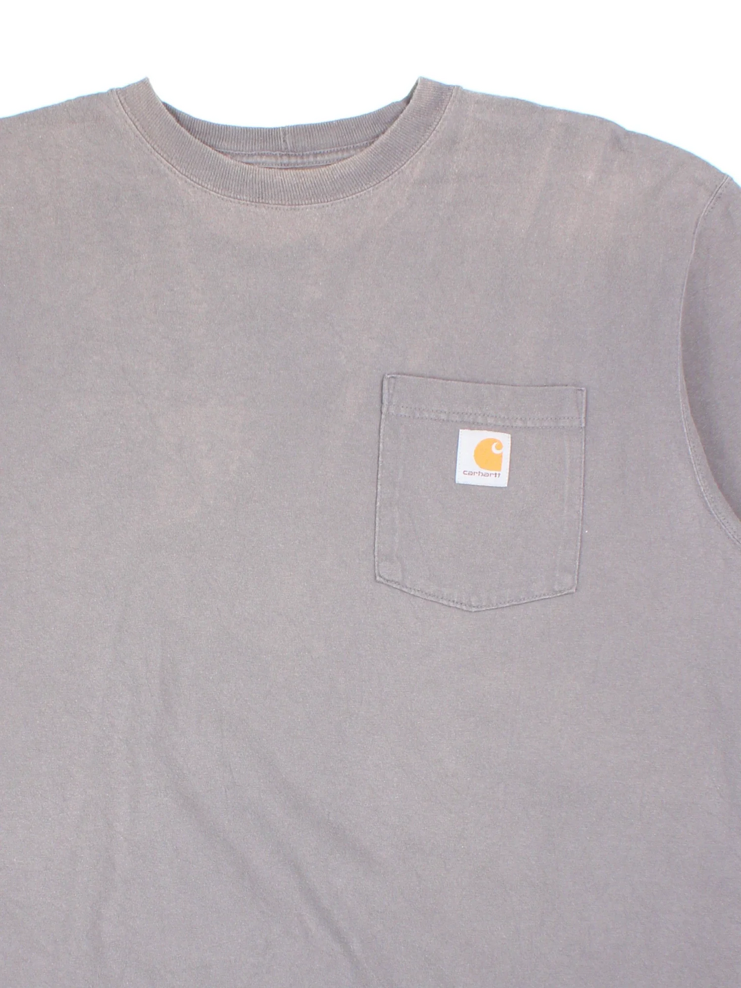Carhartt T-Shirt in a grey colourway and has a chest pocket with the logo embroidered on the front.