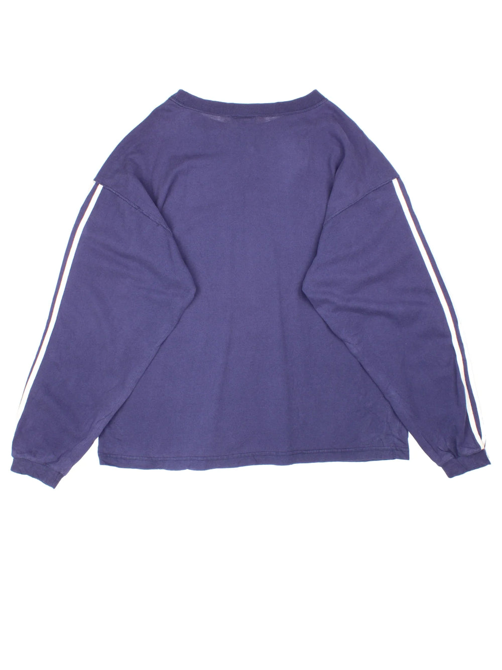 90's Adidas Long Sleeve T-Shirt in a purple colourway with the classic 3 stripe along the sleeve.