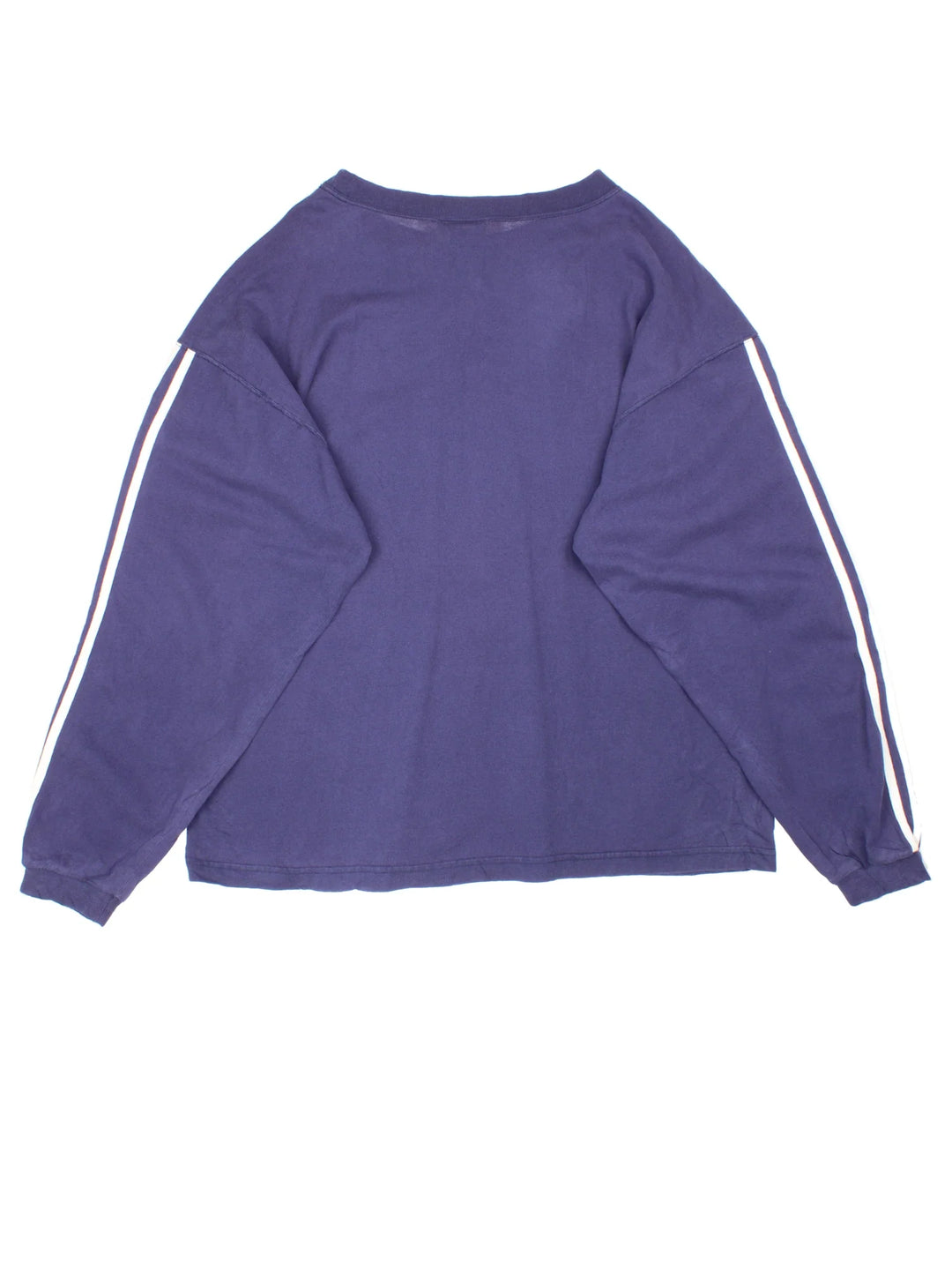 90's Adidas Long Sleeve T-Shirt in a purple colourway with the classic 3 stripe along the sleeve.