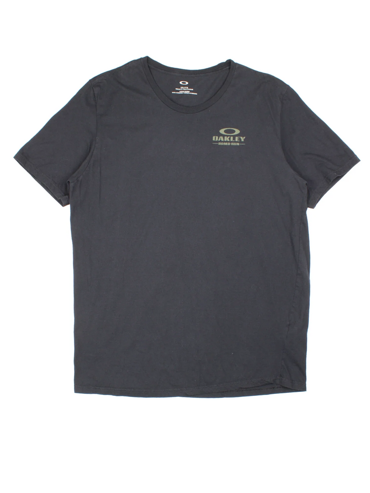 Oakley T-Shirt in a black colourway with small logo on the chest and larger graphic on the back.