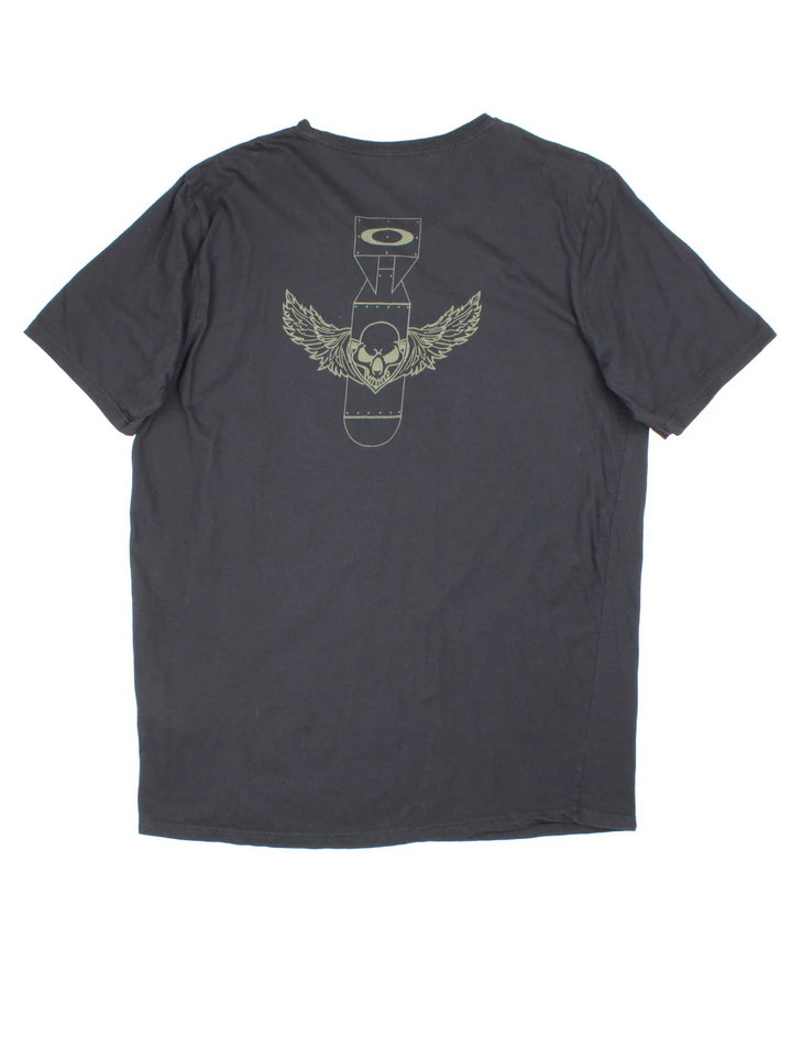 Oakley T-Shirt in a black colourway with small logo on the chest and larger graphic on the back.