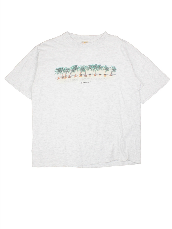 Hard Rock Cafe T-Shirt in a grey colourway with  guitar tree graphic across the front.