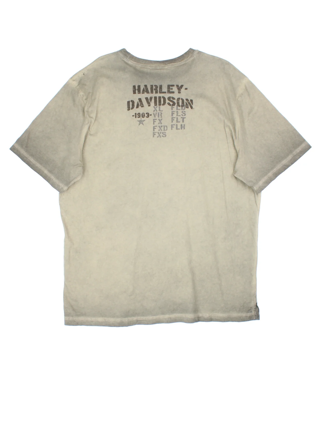 Y2K Harley-Davidson T-Shirt in a green colourway with all over graphic and logo on the back.