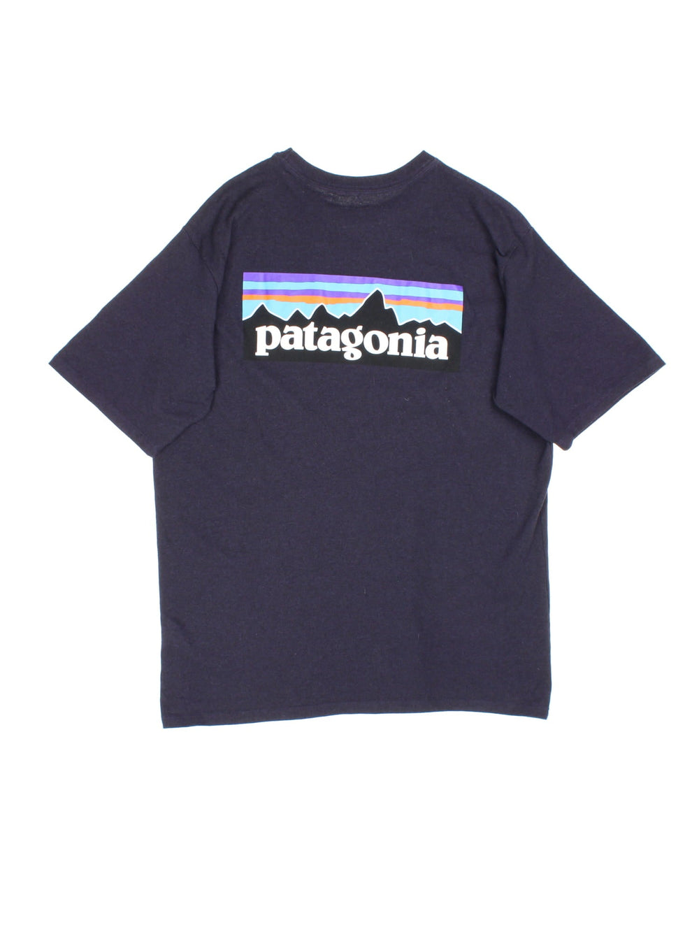 Vintage Patagonia T-Shirt in a blue colourway with branding on front and back.