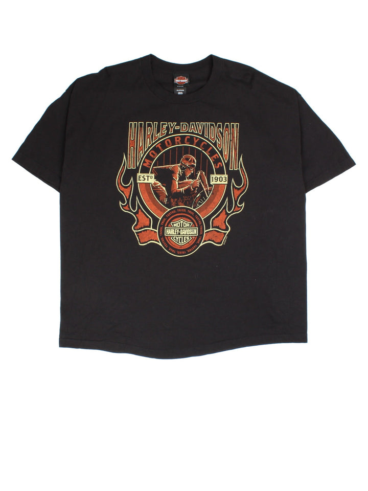 Vintage Harley-Davidson T-Shirt in a black colourway with the logo on front and back.