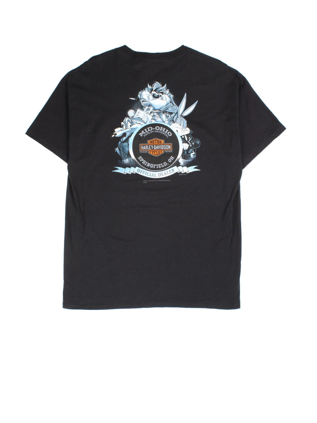 Vintage Harley-Davidson Looney Tunes T-Shirt in a black colourway with the logo and cartoon characters printed on the front and back.