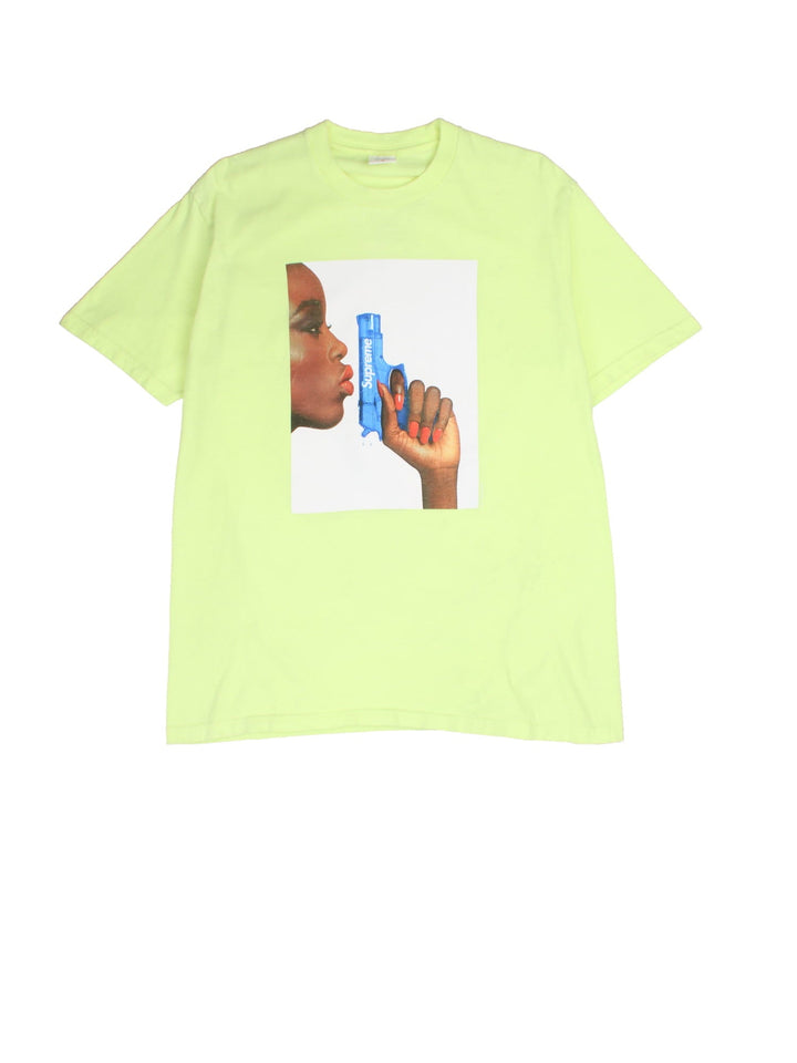 Vintage Supreme Water Pistol T-Shirt in a yellow colourway with the logo on front.