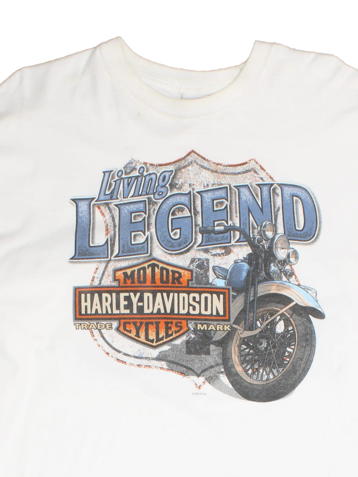 Vintage Harley-Davidson Calgary Long Sleeve T-Shirt in a white colourway with the logo on front/back and sleeves.
