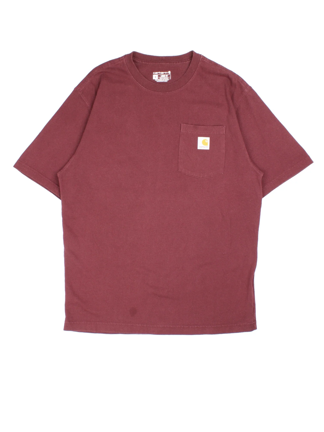 Vintage Carhartt T-Shirt in a red colourway with front pocket and logo embroidered on the front.