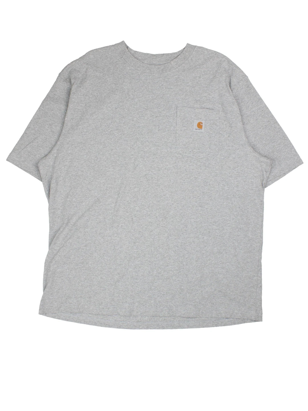 Vintage Carhartt T-Shirt in a grey colourway with front pocket and logo embroidered on the front.