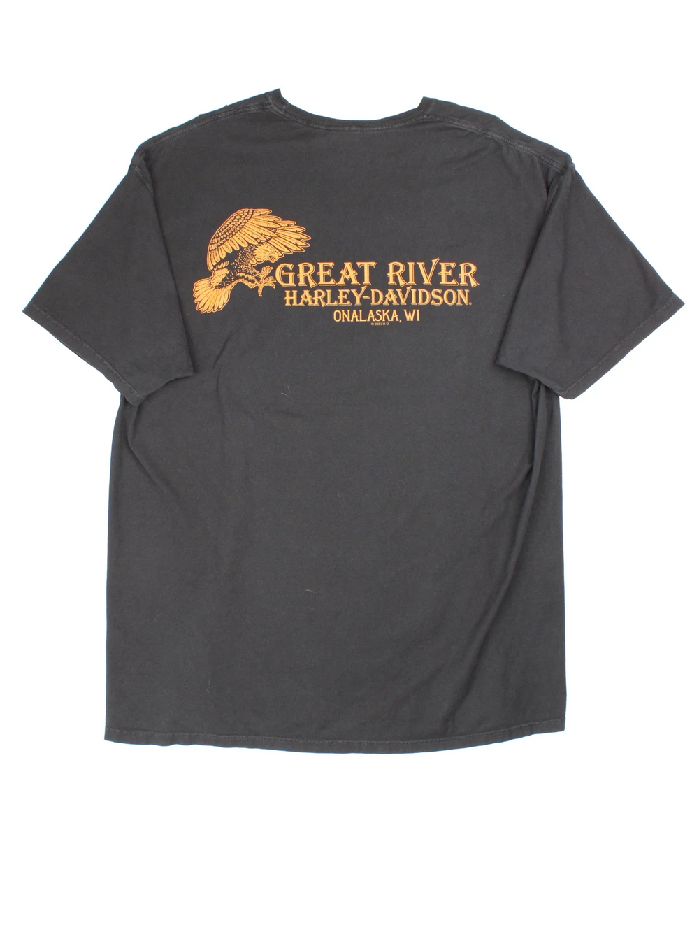 Harley-Davidson Onalaska T-Shirt in a black colourway with front and back printed graphic.