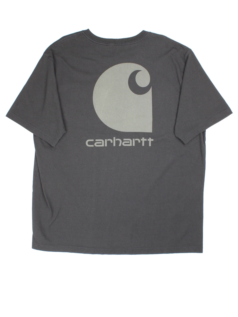 Vintage Carhartt T-Shirt in a black colourway with front pocket and logo embroidered on the front/logo printed on the back.