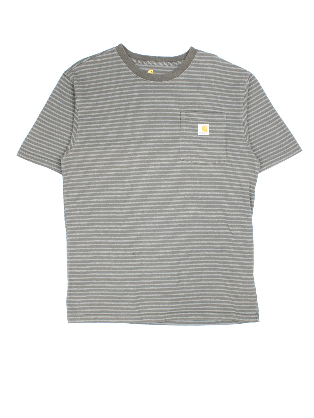 Vintage Carhartt T-Shirt in a green/grey colourway with front pocket and logo embroidered on the front.