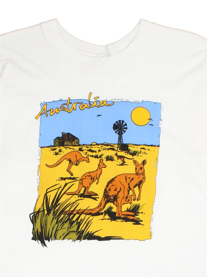 Vintage Australia Kangaroo Graphic T-Shirt in a white colourway with graphic printed on the front.