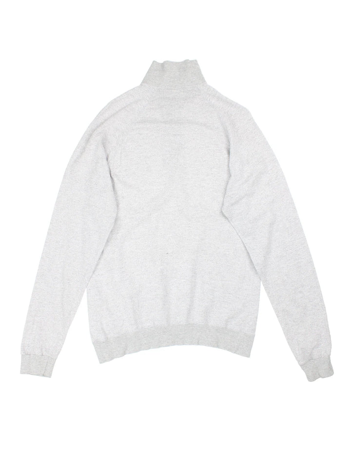 Vintage Champion 1/4 Zip Lightweight Sweatshirt in a grey colourway with the logo embroidered on the front.