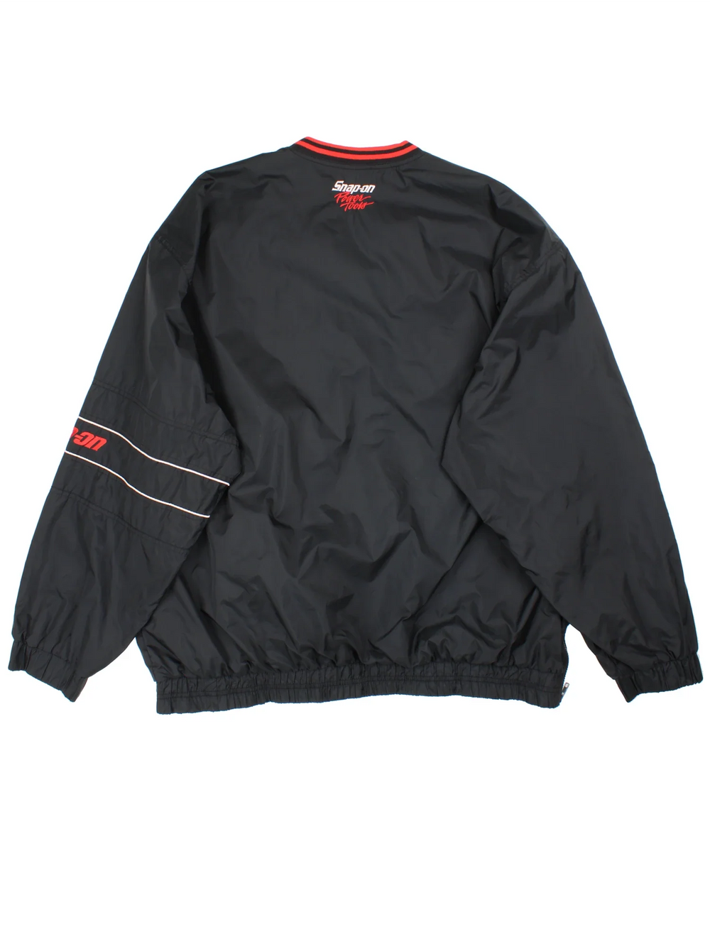 Snap-on Nascar Racing Windbreaker in a black colourway, features embroidered logo on the front, back and sleeve.