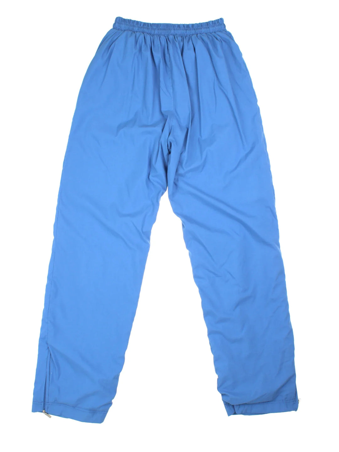 Adidas Tracksuit Bottoms in blue colourway. Side pockets, elasticated waist and the logo embroidered on the front.