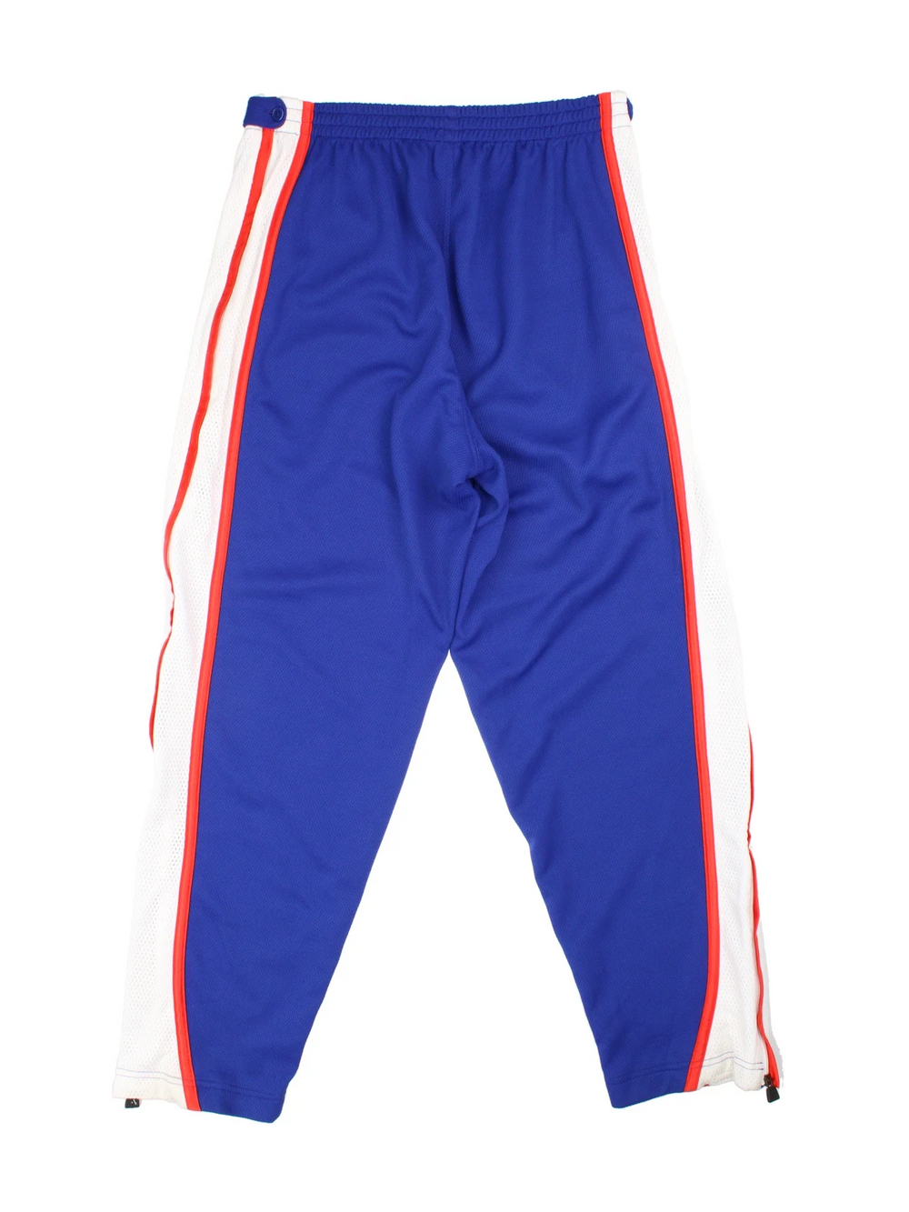 90's Adidas Mesh Tracksuit Bottoms in blue colourway with contrast side stripe detail. Full zipper up leg and the logo embroidered on the front.