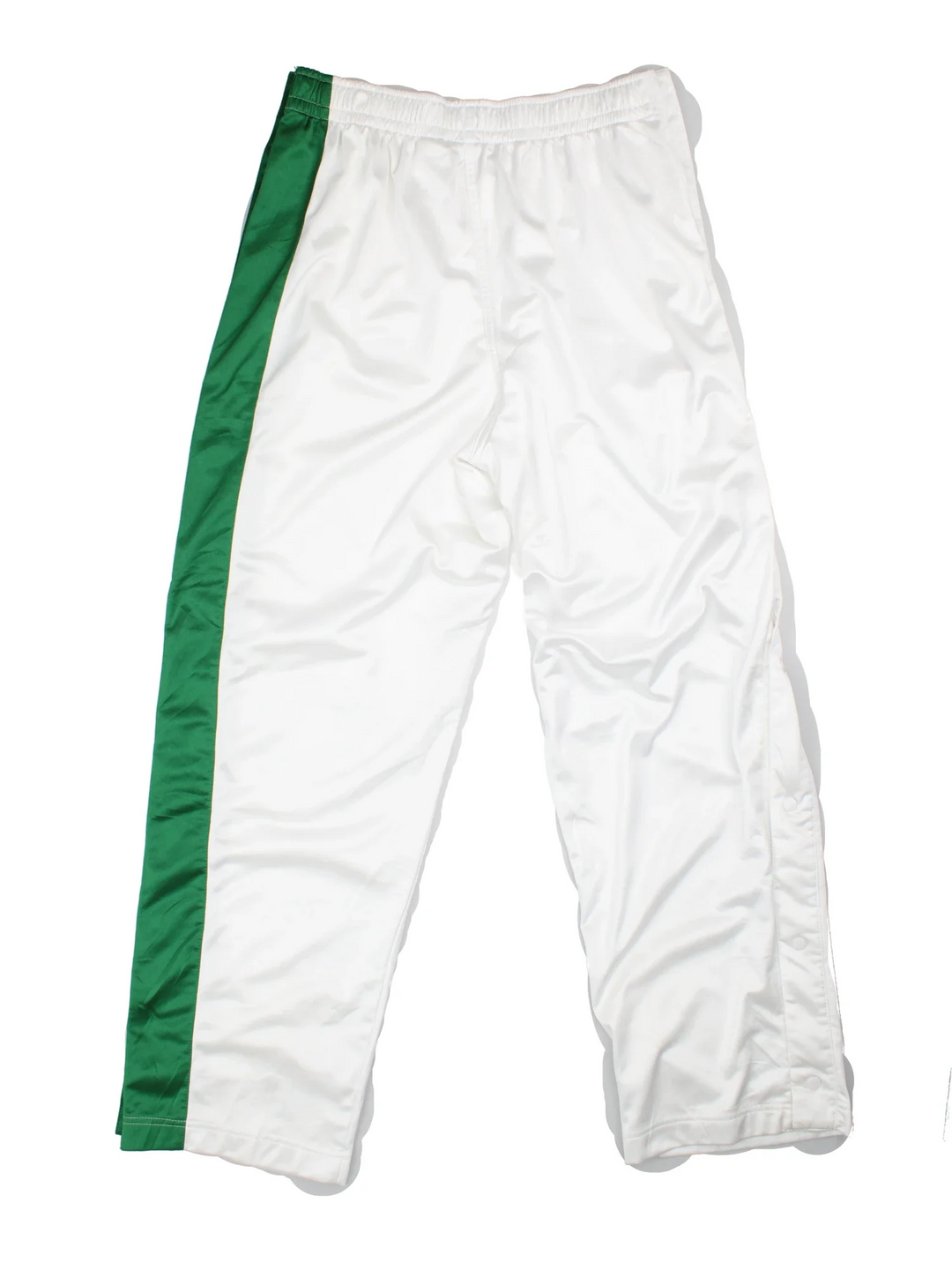 90's Nike Boston Celtics Popper Tracksuit Bottoms in white/green colourway. Popper legs and the logo embroidered on the front.