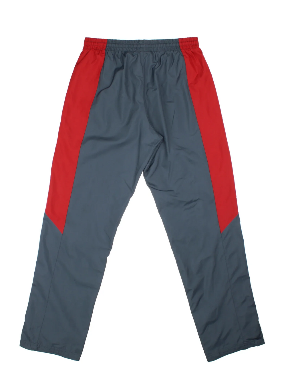 Adidas Tracksuit Bottoms in a grey colourway with red panelling, has pockets, elasticated waist with drawstring, mesh lining, and the logo embroidered on the front.