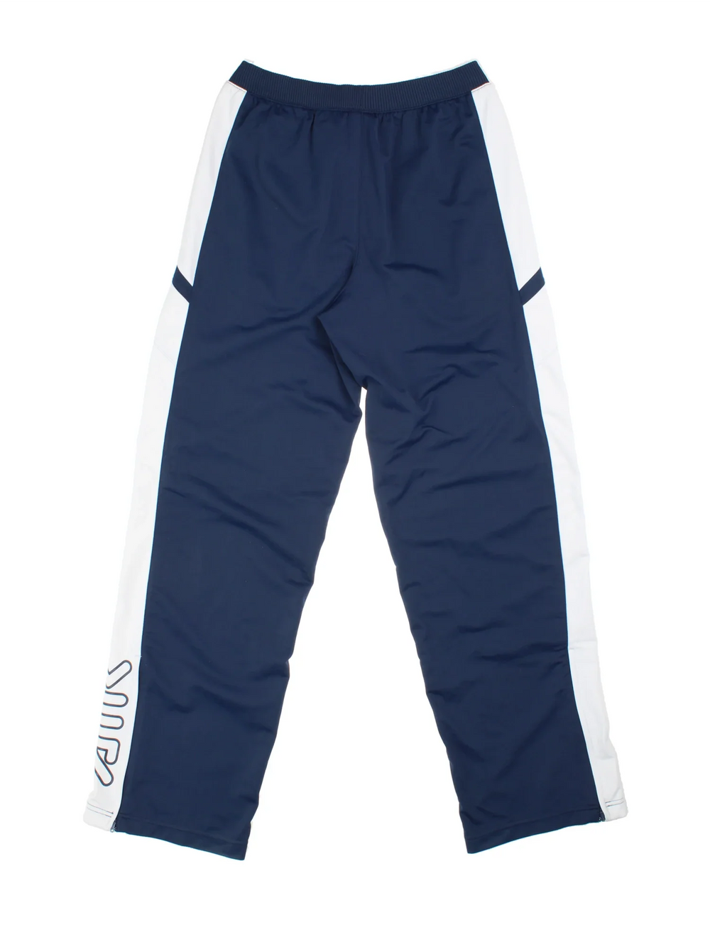 Nike Air Max Tracksuit Bottoms in blue and white colourway, has pockets, elasticated waist with drawstring, and the swoosh logo embroidered on the front.