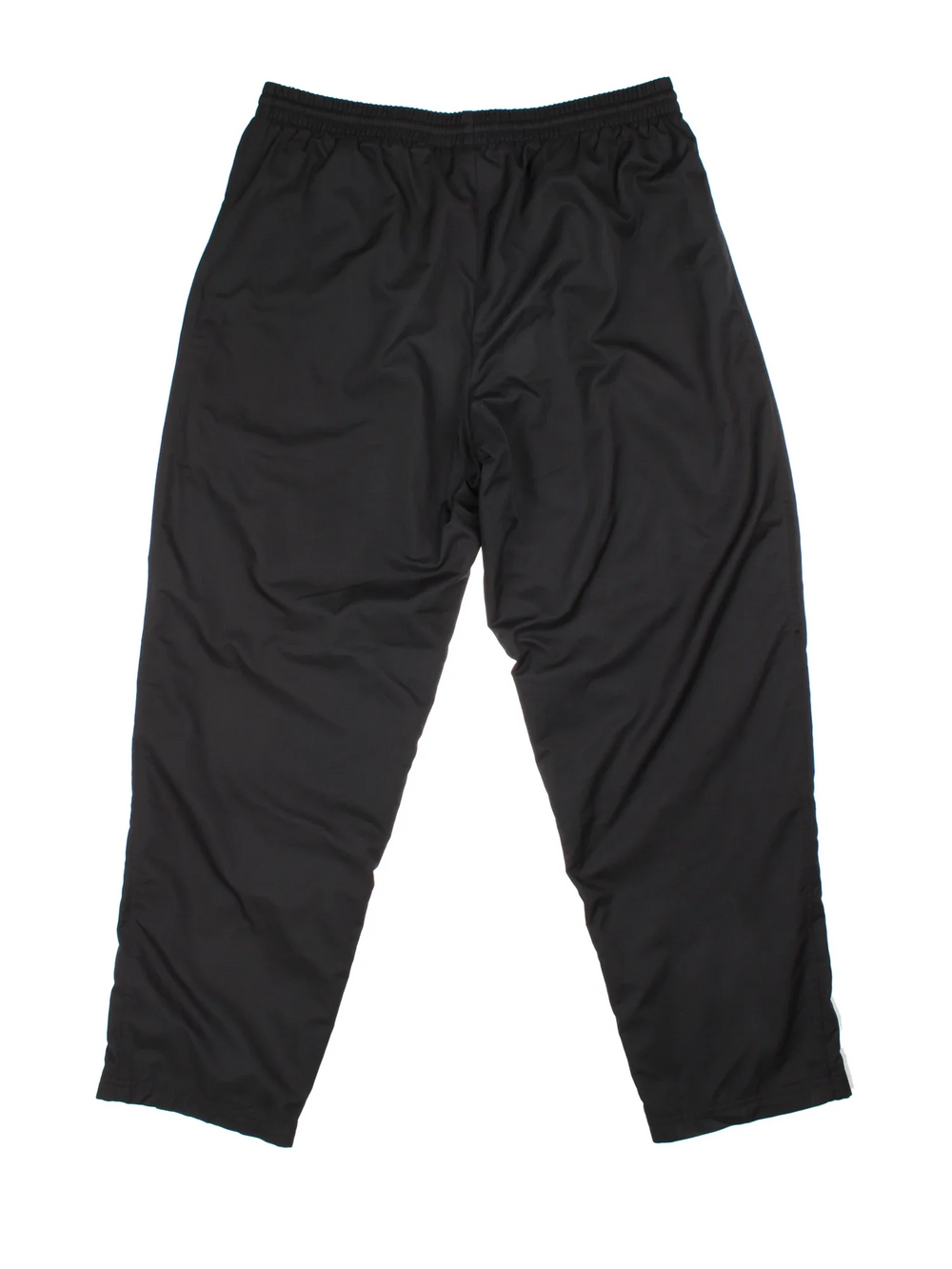 90's Nike Tracksuit Bottoms in black colourway, has pockets, elasticated waist with drawstring, cotton blend lining, and the logo embroidered on the front.