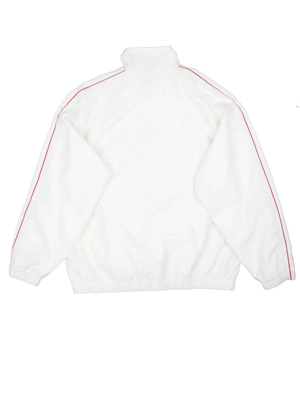 Nike Tracksuit Top in a white colourway. Zip fastening with side pockets, contrast piping and branding embroidered on front.