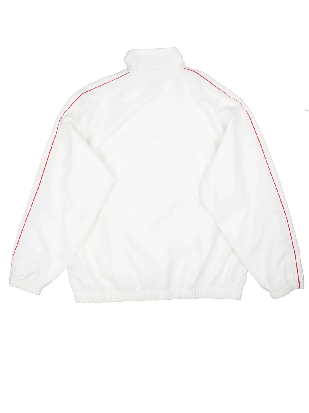 Nike Tracksuit Top in a white colourway. Zip fastening with side pockets, contrast piping and branding embroidered on front.