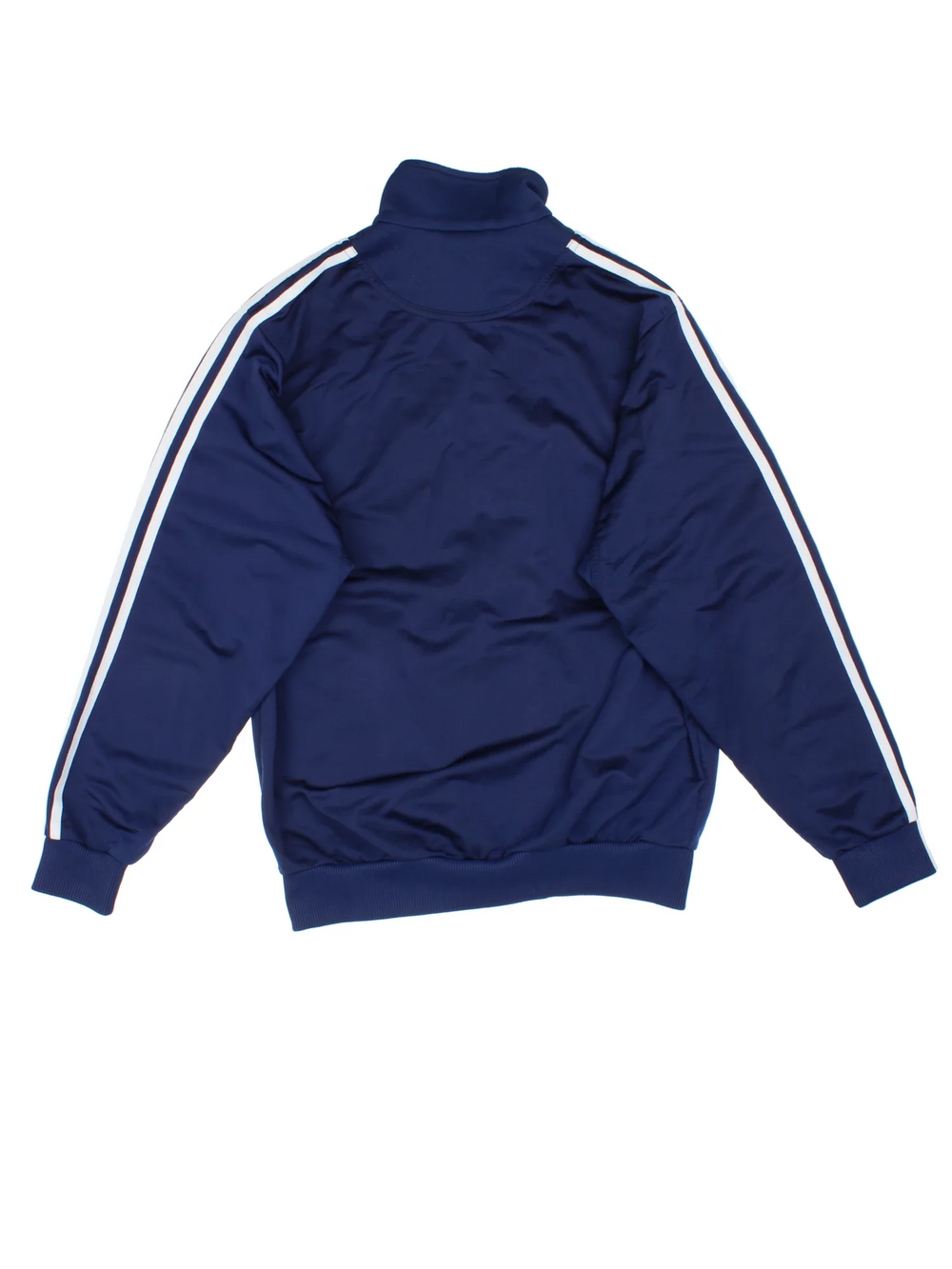 Vintage Adidas Tracksuit Top in a blue colourway. Zip up fastening, side pockets, famous x3 stripe branding and has the logo embroidered on the front.