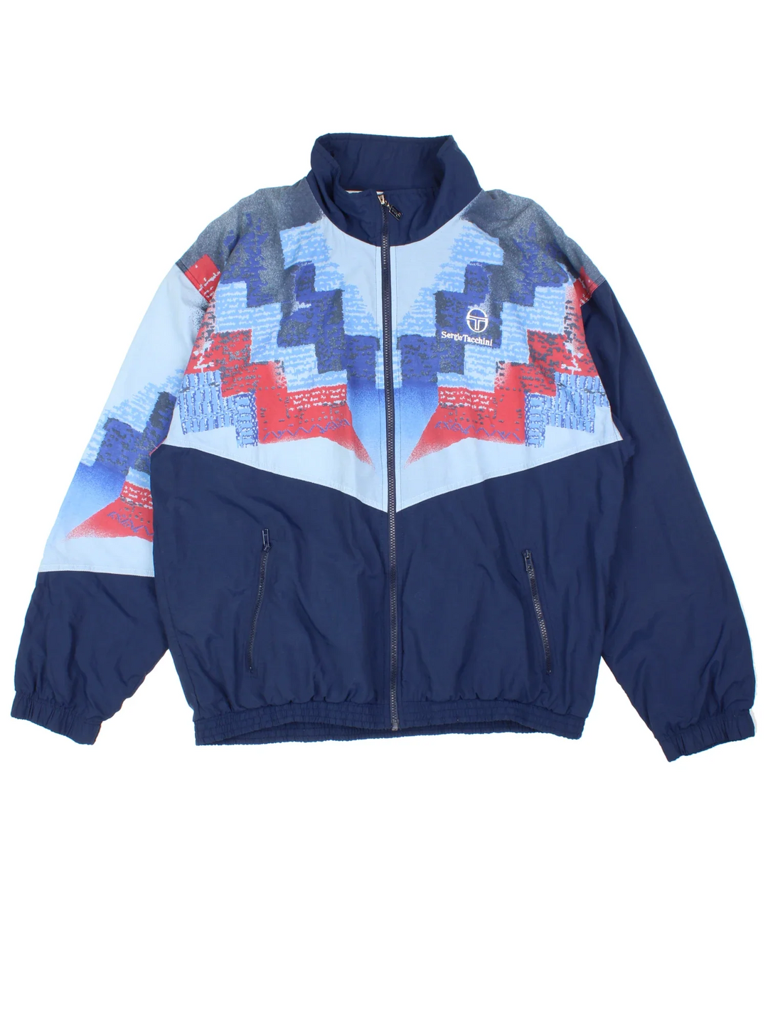 Vintage 90's Sergio Tacchini Tracksuit Jacket in a blue colourway. Zip up fastening, side pockets, jersey lining and has the logo embroidered on the front.