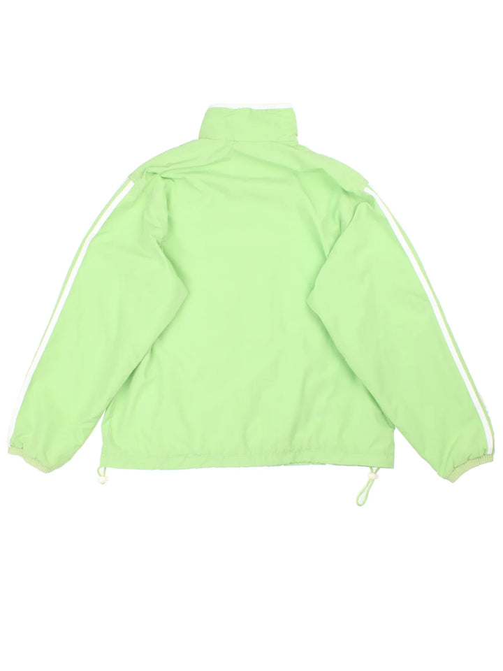 Vintage Adidas Tracksuit Jacket in a green colourway. Zip up closure and has side pockets, and the logo embroidered on the front.