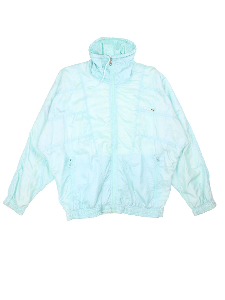 Vintage Ellesse Reversible Shell Jacket in either a blue or white patterned colourway. Zip up closure and has side pockets, and the logo embroidered on the front.