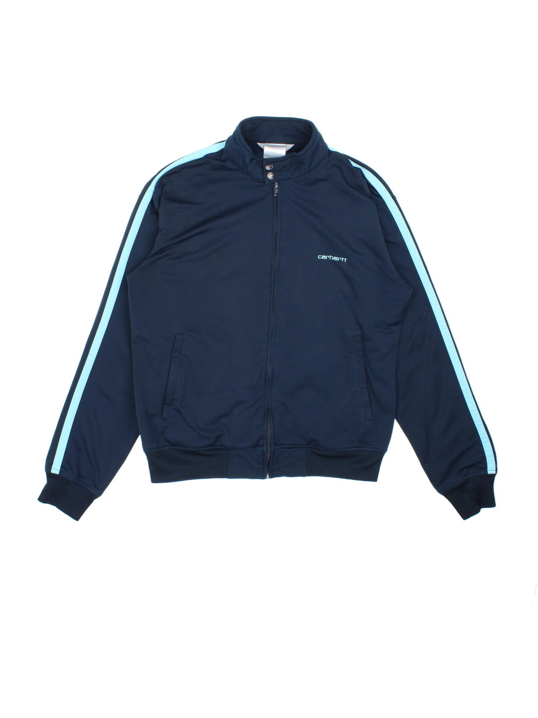 Vintage Carhartt Jacket in a blue colourway. Zip up fastening with zip pockets. Carhartt branding on the front.