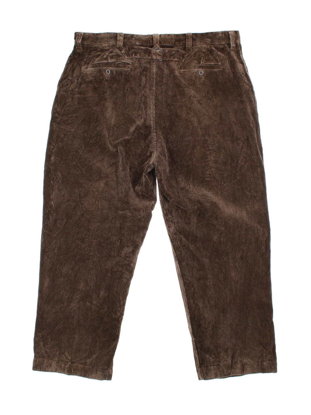 Ralph Lauren Corduroy Trousers in brown colourway with multiple pockets and back buckle detail. 