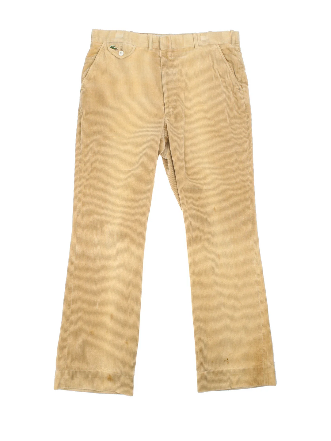 Lacoste Cordurory Trousers in tan colourway with zip fly fastening and branding embroidered on the front.