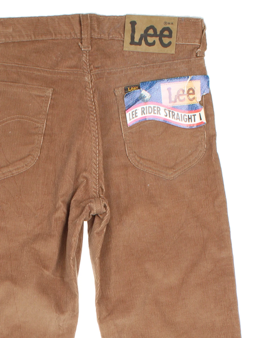 Vintage Lee Corduroy Trousers in tan colourway with multiple pockets and the logo embroidered on the back.