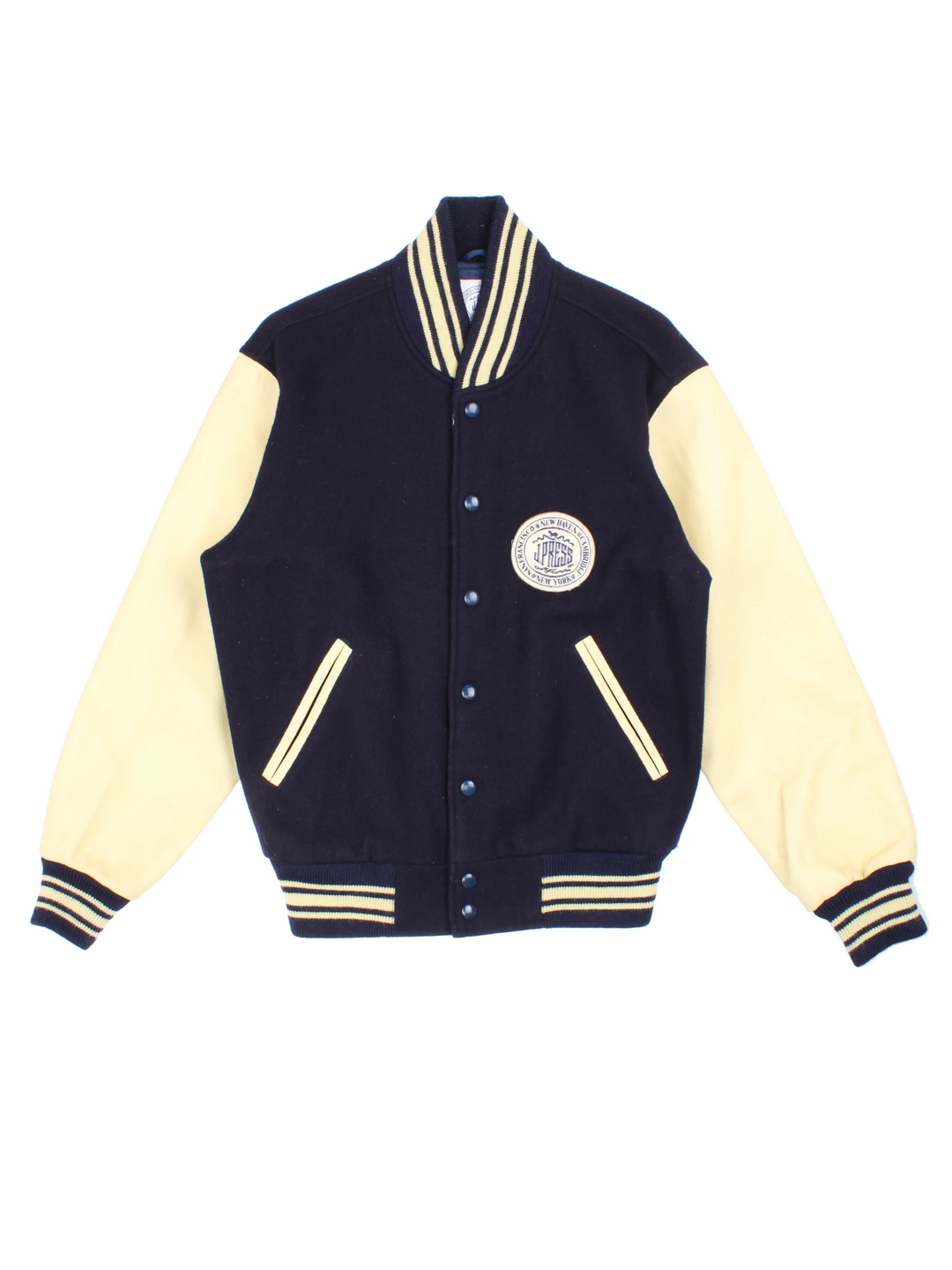 J. Press Navy Wool Varsity Jacket Navy Blue True Vintage
