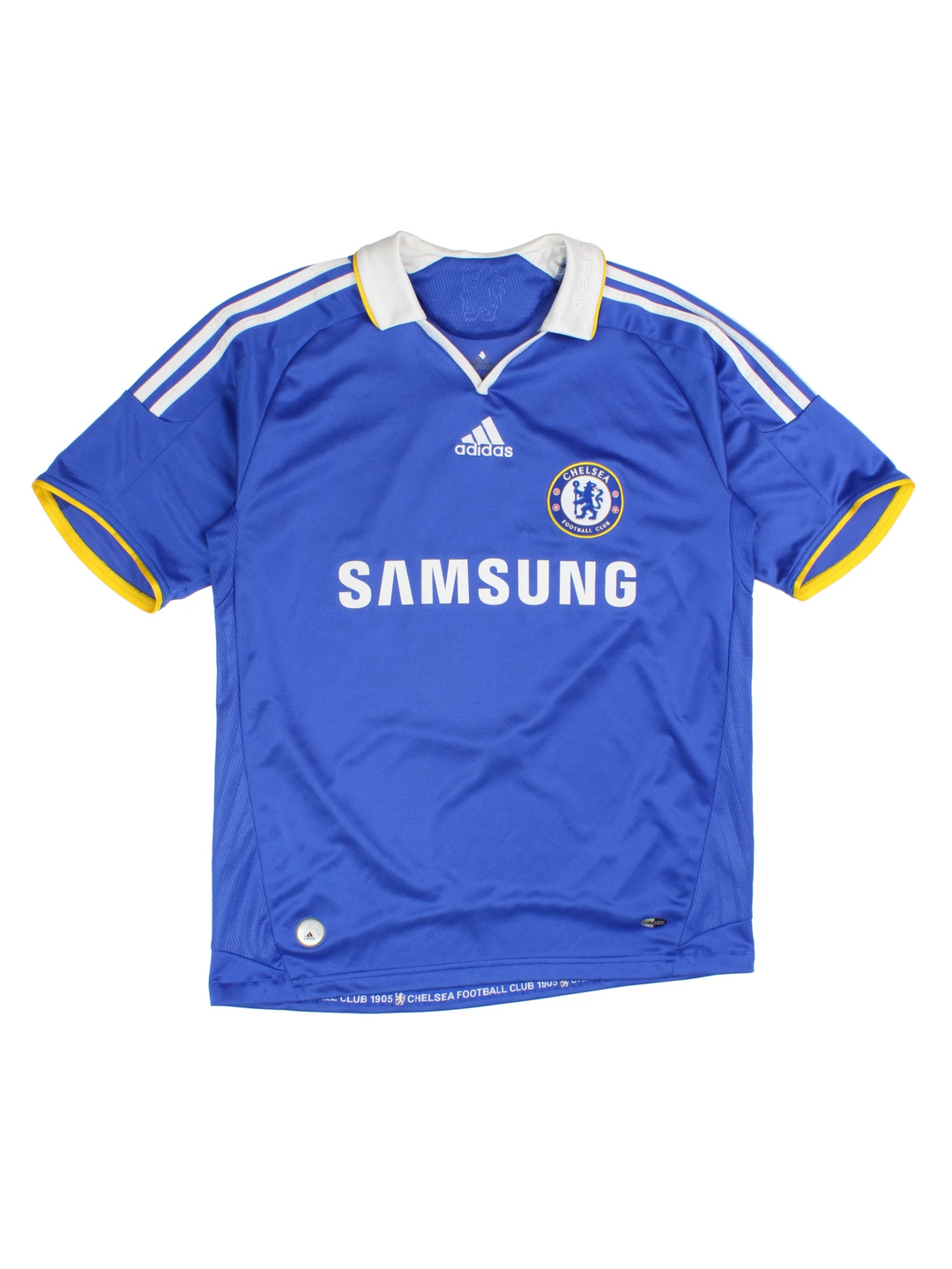 Chelsea 2008-09 Adidas, Lampard home Shirt. Features embroidered logo on the chest.