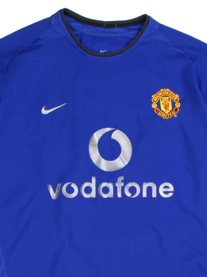 2002-03 Nike, Vodafone Manchester United Shirt. Features embroidered logo on the chest.