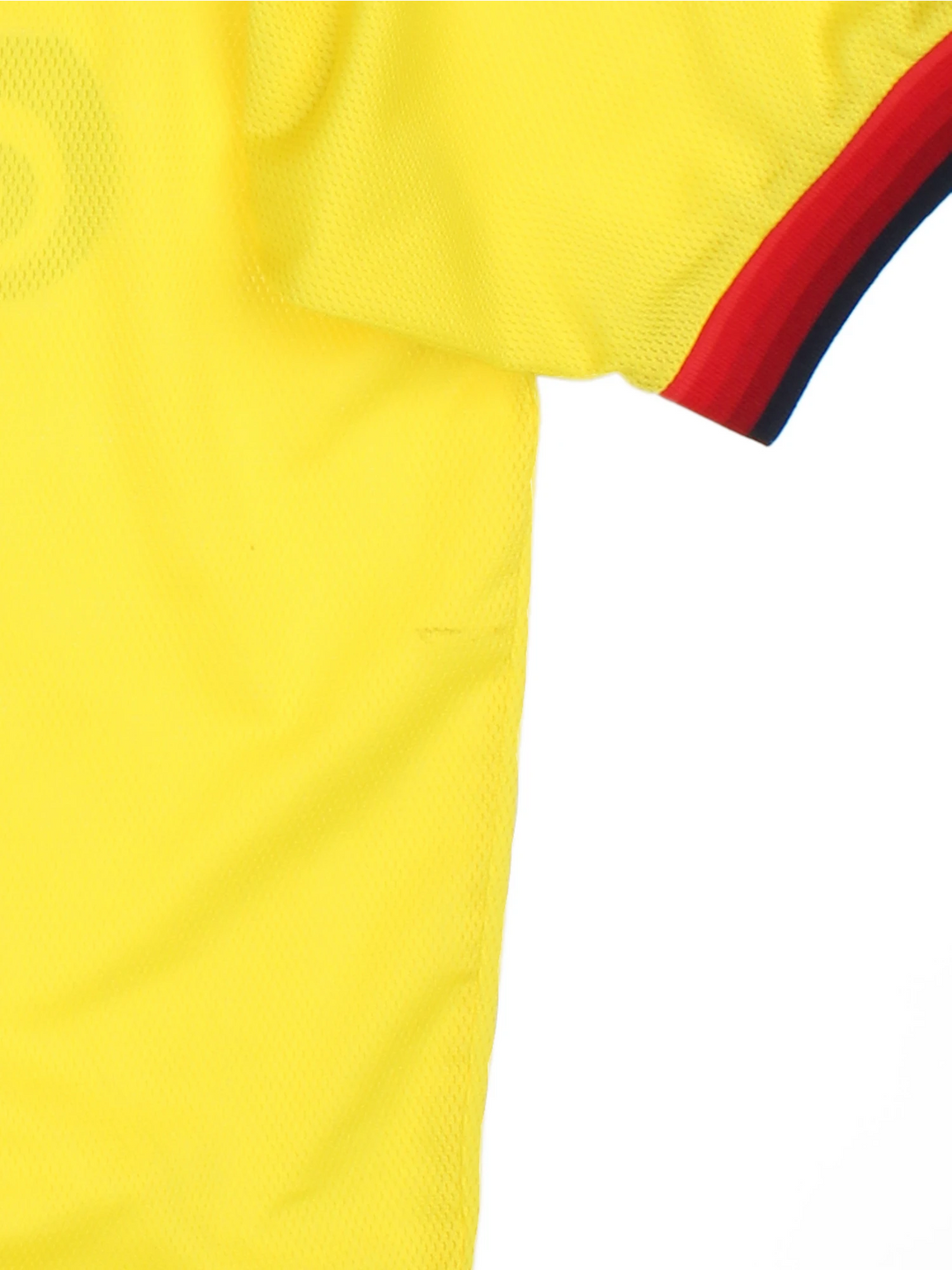 Vintage Liverpool 1997/99 Reebok away football shirt, yellow colourway with embroidered logos on the front