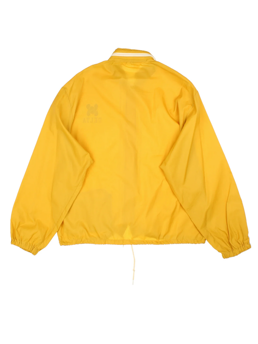 Vintage 1960's Champion Nylon Jacket in a yellow colourway. Zips up and has side pockets, hidden hood, and has the Delta logo printed on the front.