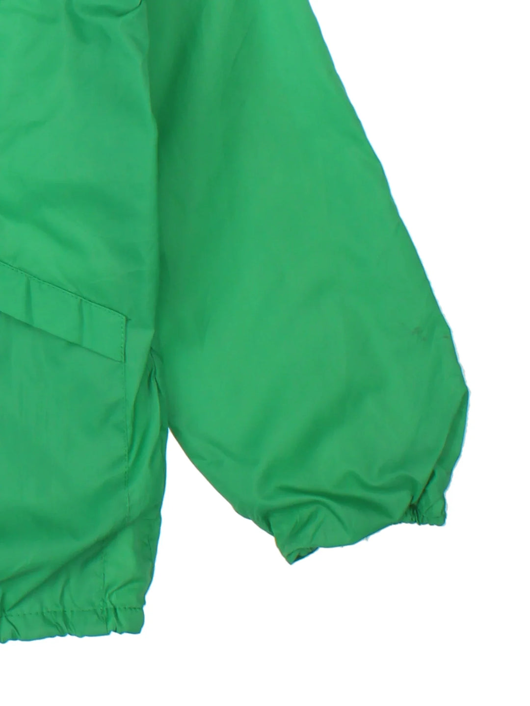 Vintage School Bowling Coach Jacket in a green colourway. Buttons up and has side pockets, and the logo printed on the front.