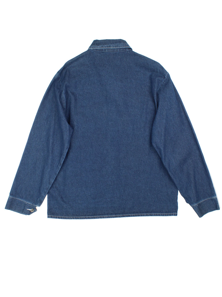Vintage Pointer Brand denim chore jacket. Features multiple pockets and embroidered logo.
