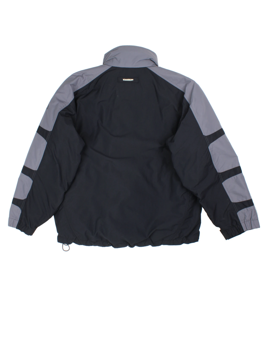 Nike ACG black and grey tech jacket. Features multiple pockets and zip in green quilted liner. 