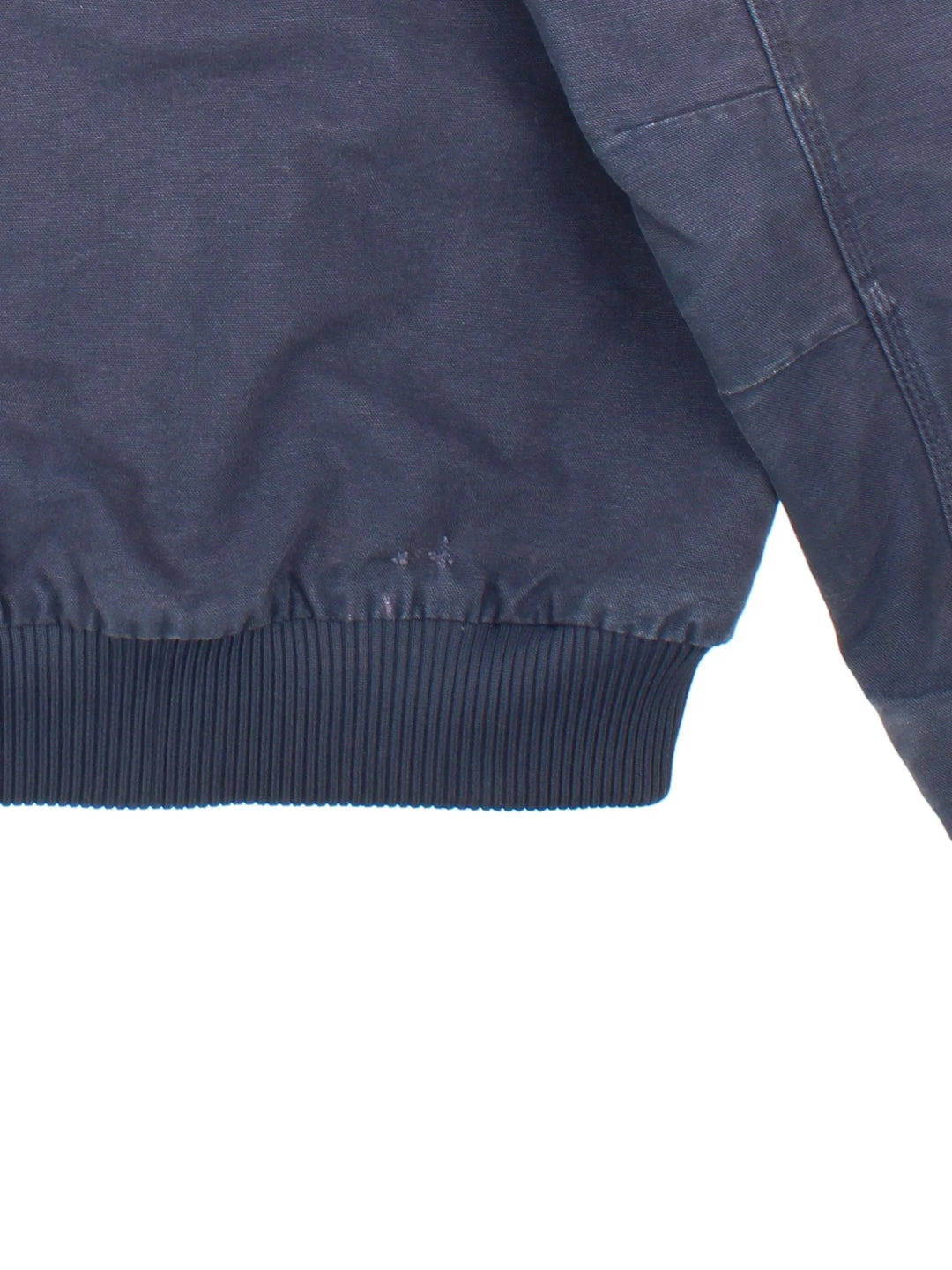 Carhartt Active Jacket in a blue colourway. Zip up closure and has side pockets, insulated with a quilted lining, hooded, and has the logo embroidered on the front.