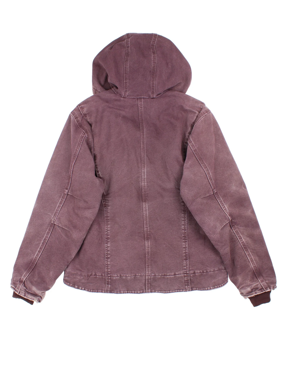 Carhartt Sierra Jacket in a purple colourway. Zip up closure and has multiple pockets, insulated with a sherpa lining, hooded, and has the logo embroidered on the front.