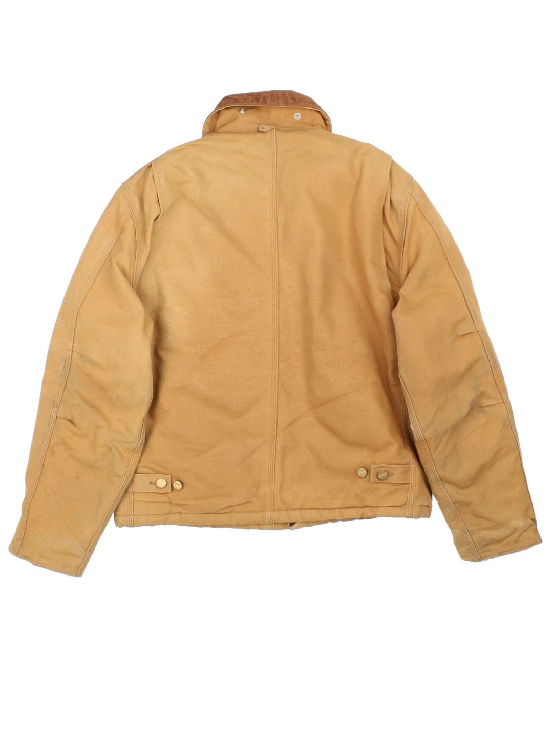 Vintage Carhartt Arctic Jacket in a tan colourway. Zip up closure and has side pockets, insulated with a quilted lining, and has the logos embroidered on the front.