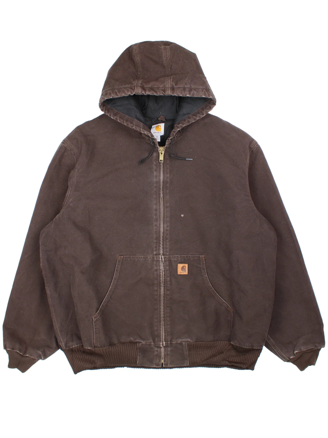 Vintage Carhartt Active Jacket in a brown colourway. Zip up closure and has side pockets, insulated lining, and has the logo embroidered on the front.